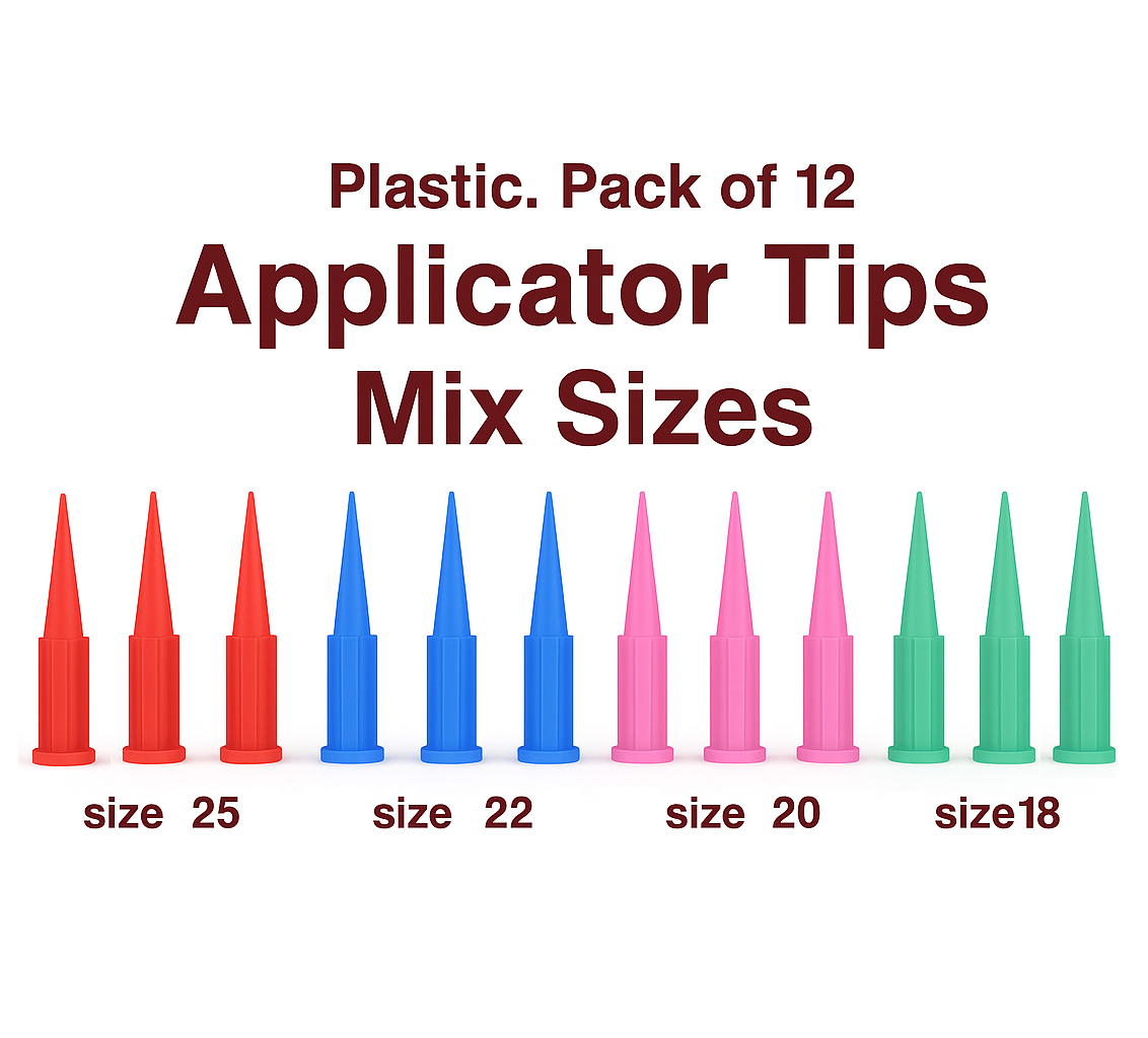 Precision Plastic Applicator Tips — Pack of 12 (Non-Needle Drawing Tips)