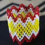 Art# K328 3+ inch. Original Kayapo Traditional Peyote stitch Beaded Bracelet from Brazil