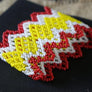 Art# K328 3+ inch. Original Kayapo Traditional Peyote stitch Beaded Bracelet from Brazil