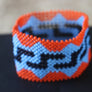 Art# K12 3.5 + Original Kayapo Traditional Peyote stitch Beaded Bracelet from Brazil.