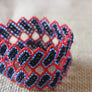 Art# K16 3 inch Original Kayapo Traditional Peyote stitch Beaded Bracelet from Brazil.