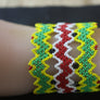 Art# K18 3+ inch. Original Kayapo Traditional Peyote stitch Beaded Bracelet from Brazil.