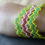 Art# K18 3+ inch. Original Kayapo Traditional Peyote stitch Beaded Bracelet from Brazil.