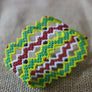 Art# K18 3+ inch. Original Kayapo Traditional Peyote stitch Beaded Bracelet from Brazil.