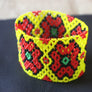 Art# K19 3 inch Original Kayapo Traditional Peyote stitch Beaded Bracelet from Brazil.