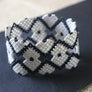 Art# K22 3+ inch Original Kayapo Traditional Peyote stitch Beaded Bracelet from Brazil.