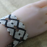 Art# K22 3+ inch Original Kayapo Traditional Peyote stitch Beaded Bracelet from Brazil.