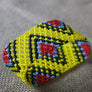 Art# K23 4 inch Original Kayapo Traditional Peyote stitch Beaded Bracelet from Brazil.