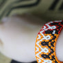 Art# K30 3+ inch Original Kayapo Traditional Peyote stitch Beaded Bracelet from Brazil.