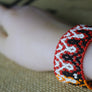 Art# K30 3+ inch Original Kayapo Traditional Peyote stitch Beaded Bracelet from Brazil.