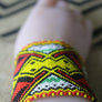 Art# K29 3.5+ inch Original Kayapo Traditional Peyote stitch Beaded Bracelet from Brazil.