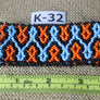 Art# K32 4 inch Original Kayapo Traditional Peyote stitch Beaded Bracelet from Brazil.