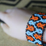 Art# K32 4 inch Original Kayapo Traditional Peyote stitch Beaded Bracelet from Brazil.