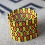 Art# K33 3.5 inch Original Kayapo Traditional Peyote stitch Beaded Bracelet from Brazil.