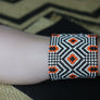 Art# K35 3.5 inch Original Kayapo Traditional Peyote stitch Beaded Bracelet from Brazil.