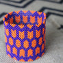Art# K37 3.5+ inch Original Kayapo Traditional Peyote stitch Beaded Bracelet from Brazil.