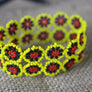 Art# K46 3 inch Original Kayapo Traditional Peyote stitch Beaded Bracelet from Brazil.