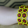 Art# K46 3 inch Original Kayapo Traditional Peyote stitch Beaded Bracelet from Brazil.