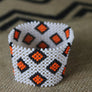 Art# K49 3.5 inch Original Kayapo Traditional Peyote stitch Beaded Bracelet from Brazil.