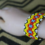 Art# K52 4 inch Original Kayapo Traditional Peyote stitch Beaded Bracelet from Brazil.
