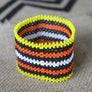 Art# K60 3.5 inch Original Kayapo Traditional Peyote stitch Beaded Bracelet from Brazil.