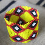 Art# K61 3.5+ inch Original Kayapo Traditional Peyote stitch Beaded Bracelet from Brazil.