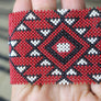 Art# K62 3+ inch Original Kayapo Traditional Peyote stitch Beaded Bracelet from Brazil.