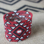 Art# K62 3+ inch Original Kayapo Traditional Peyote stitch Beaded Bracelet from Brazil.