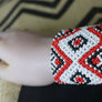 Art# K64 4 inch Original Kayapo Traditional Peyote stitch Beaded Bracelet from Brazil.