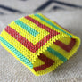 Art# K67 3.5+ inch Original Kayapo Traditional Peyote stitch Beaded Bracelet from Brazil.