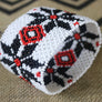 Art# K69 4+ inch Original Kayapo Traditional Peyote stitch Beaded Bracelet from Brazil.