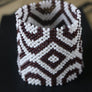 Art# K70 3.5+ inch Original Kayapo Traditional Peyote stitch Beaded Bracelet from Brazil.