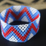 Art# K71 3.5 inch Original Kayapo Traditional Peyote stitch Beaded Bracelet from Brazil.