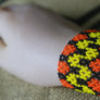 Art# K79 3.5+ inch Original Kayapo Traditional Peyote stitch Beaded Bracelet from Brazil.