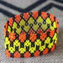 Art# K79 3.5+ inch Original Kayapo Traditional Peyote stitch Beaded Bracelet from Brazil.