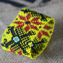 Art# K80 3+ inch Original Kayapo Traditional Peyote stitch Beaded Bracelet from Brazil.