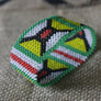 Art# K82 2.5+ inch Original Kayapo Traditional Peyote stitch Beaded Bracelet from Brazil.