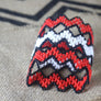 Art# K83 3 inch Original Kayapo Traditional Peyote stitch Beaded Bracelet from Brazil.