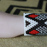 Art# K87 3 inch Original Kayapo Traditional Peyote stitch Beaded Bracelet from Brazil.