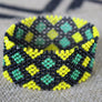 Art# K92 3.5+ inch Original Kayapo Traditional Peyote stitch Beaded Bracelet from Brazil.