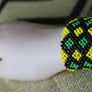 Art# K92 3.5+ inch Original Kayapo Traditional Peyote stitch Beaded Bracelet from Brazil.