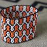 Art# K93 3+ inch Original Kayapo Traditional Peyote stitch Beaded Bracelet from Brazil.