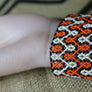 Art# K93 3+ inch Original Kayapo Traditional Peyote stitch Beaded Bracelet from Brazil.