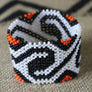 Art# K95 3.5 inch Original Kayapo Traditional Peyote stitch Beaded Bracelet from Brazil.