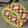 Art# K100 3.5+ inch Original Kayapo Traditional Peyote stitch Beaded Bracelet from Brazil.
