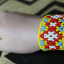 Art# K100 3.5+ inch Original Kayapo Traditional Peyote stitch Beaded Bracelet from Brazil.