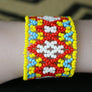 Art# K100 3.5+ inch Original Kayapo Traditional Peyote stitch Beaded Bracelet from Brazil.