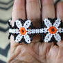 Art# K103 3.5+ inch Original Kayapo Traditional Peyote stitch Beaded Bracelet from Brazil.