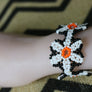 Art# K103 3.5+ inch Original Kayapo Traditional Peyote stitch Beaded Bracelet from Brazil.