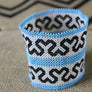 Art# K105 3.5+ inch Original Kayapo Traditional Peyote stitch Beaded Bracelet from Brazil.